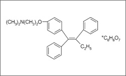 Diagram of the molecular structure of Tamoxifen