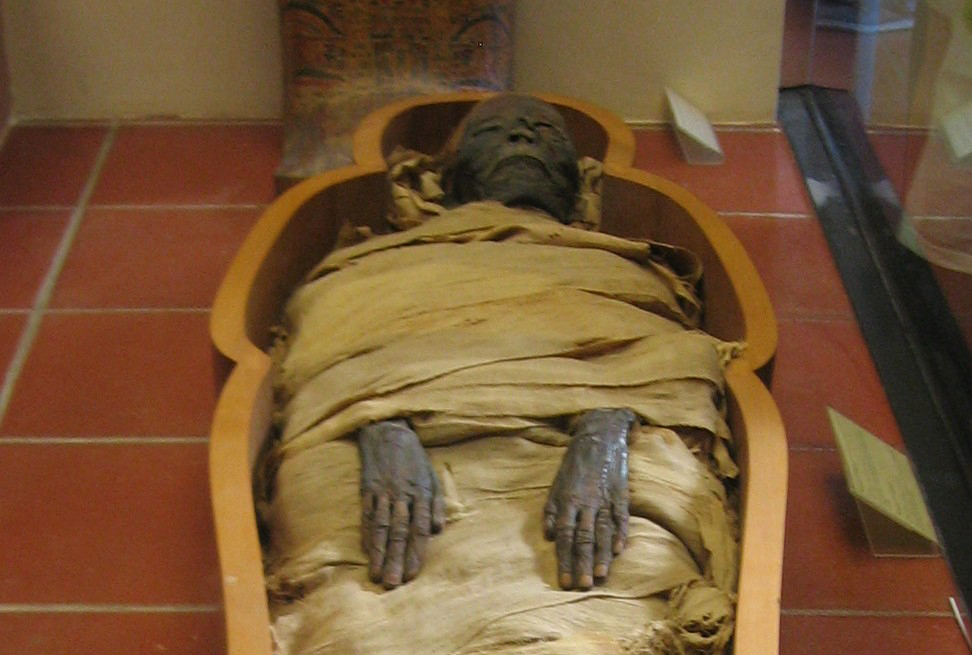 An Egyptian mummy kept in the Vatican Museums.