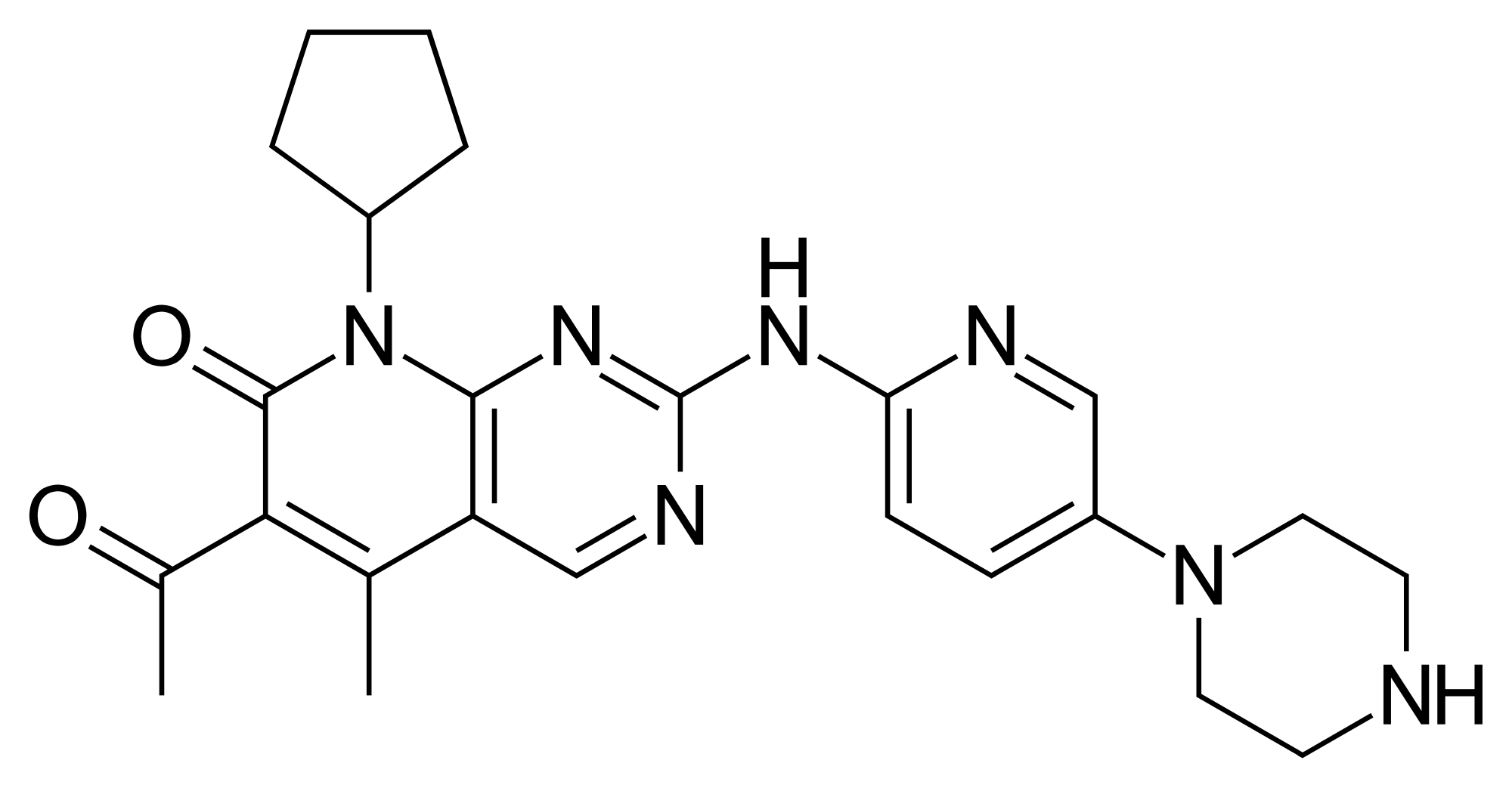 Estructura 2D Palbociclib 