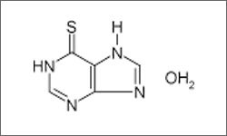 Diagram of the molecular structure of Mercaptopurine (6-mercaptopurine or 6-MP)