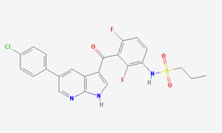 Diagram of the molecular structure of Vemurafenib