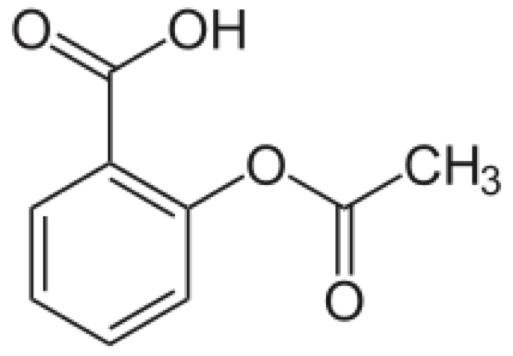 Structure of acetylsalicylic acid (Aspirin) Structure of acetylsalicylic acid (Aspirin)