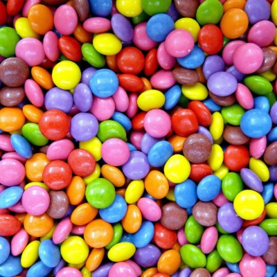 a pile of colored candy