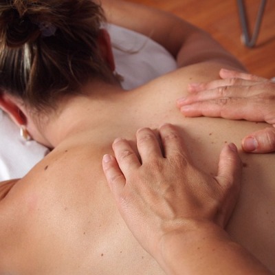 woman getting a back massage