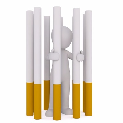 person trapped by cigarette prison