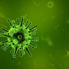 digital graphic of virus particle